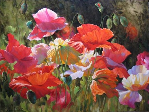 Poppies in Sunshine by Leon Roulette